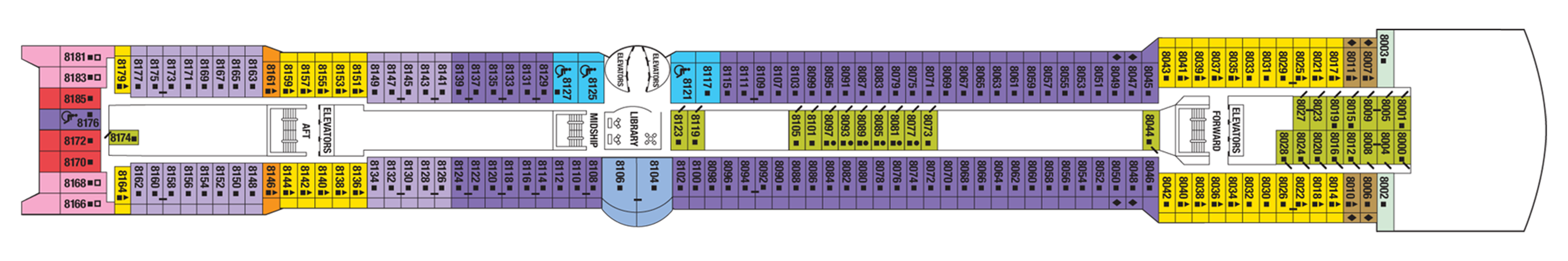 Deck 8 plan on Celebrity Infinity