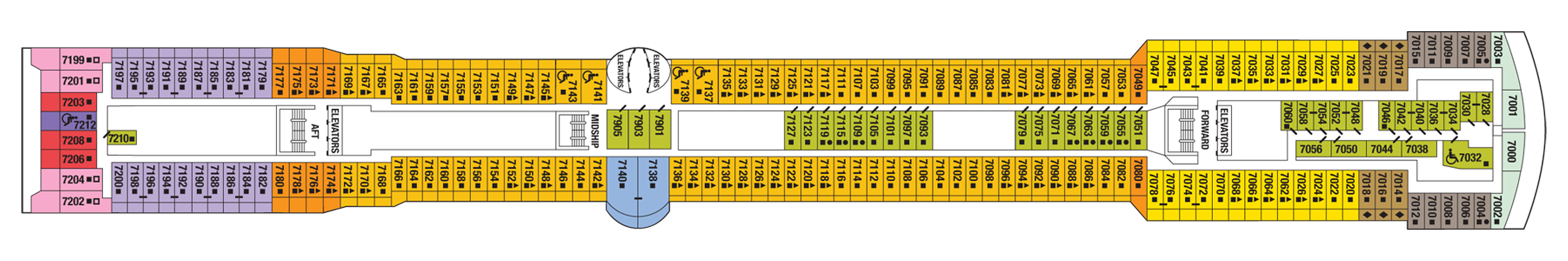 Deck 7 plan on Celebrity Infinity