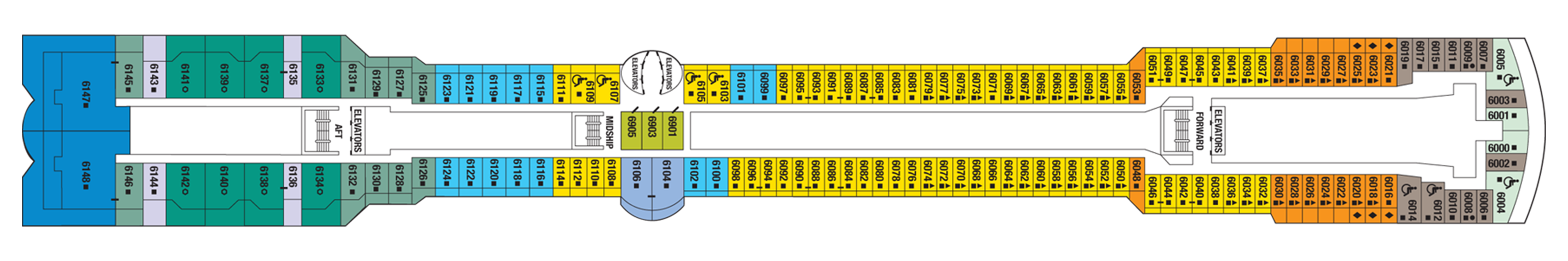 Deck 6 plan on Celebrity Infinity