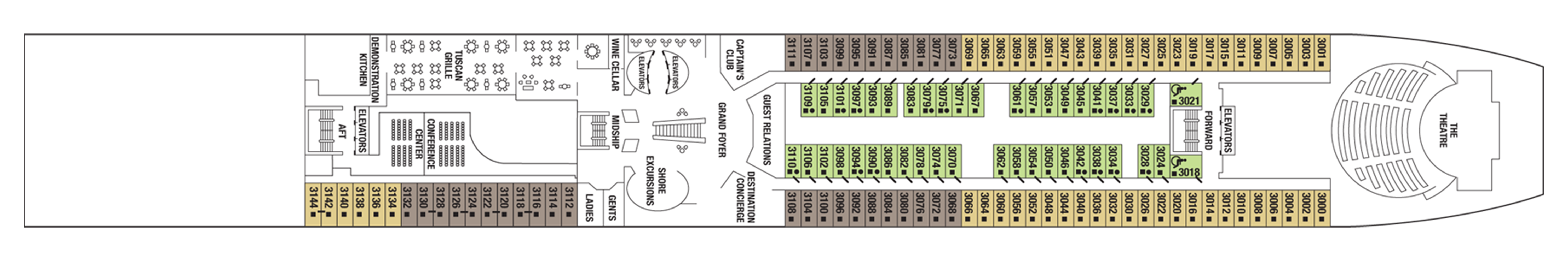 Deck 3 plan on Celebrity Infinity