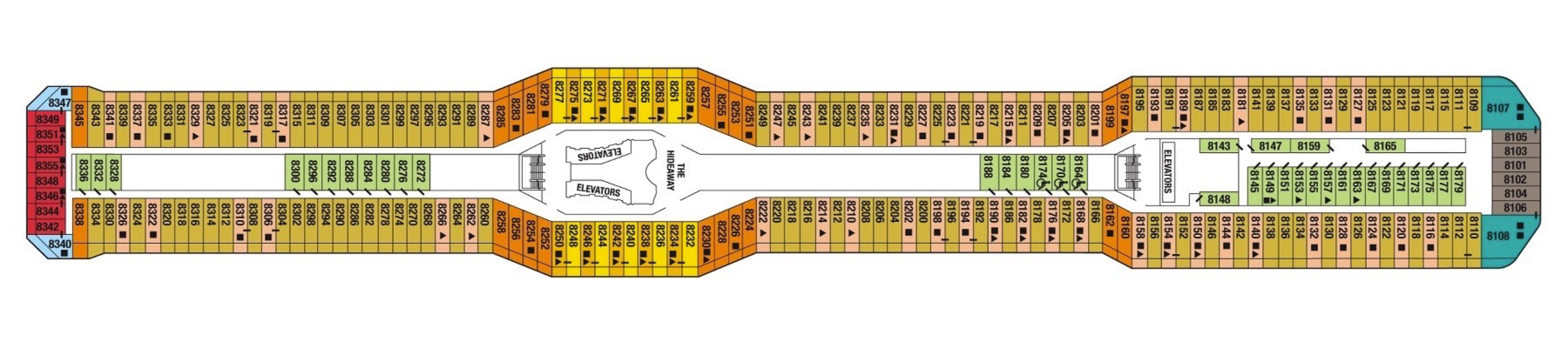 Deck 8 plan on Celebrity Silhouette