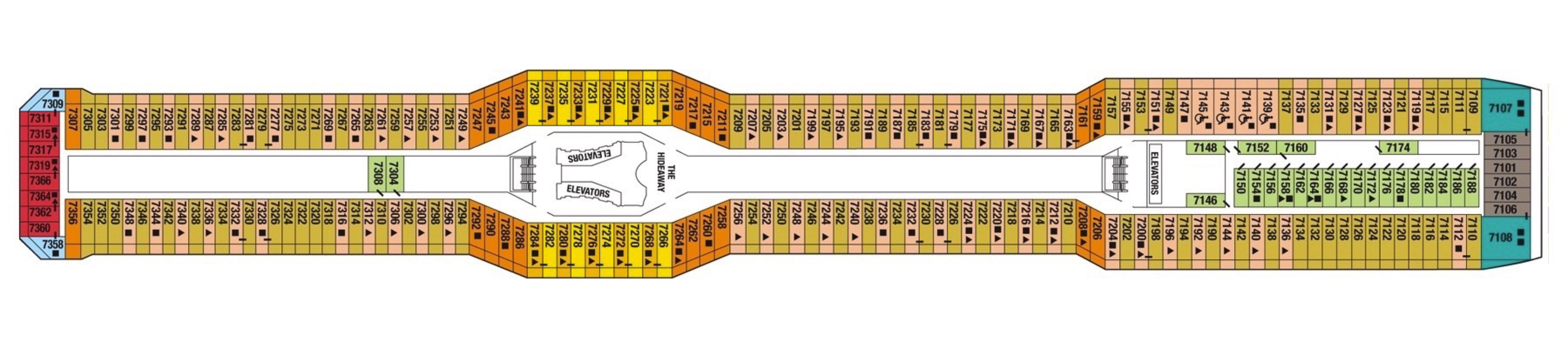Deck 7 plan on Celebrity Silhouette