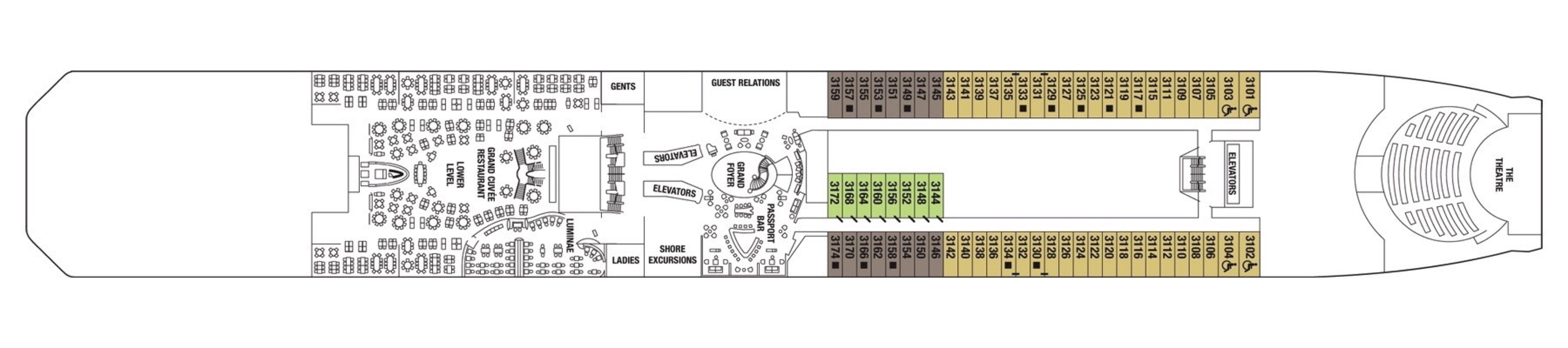 Deck 3 plan on Celebrity Silhouette