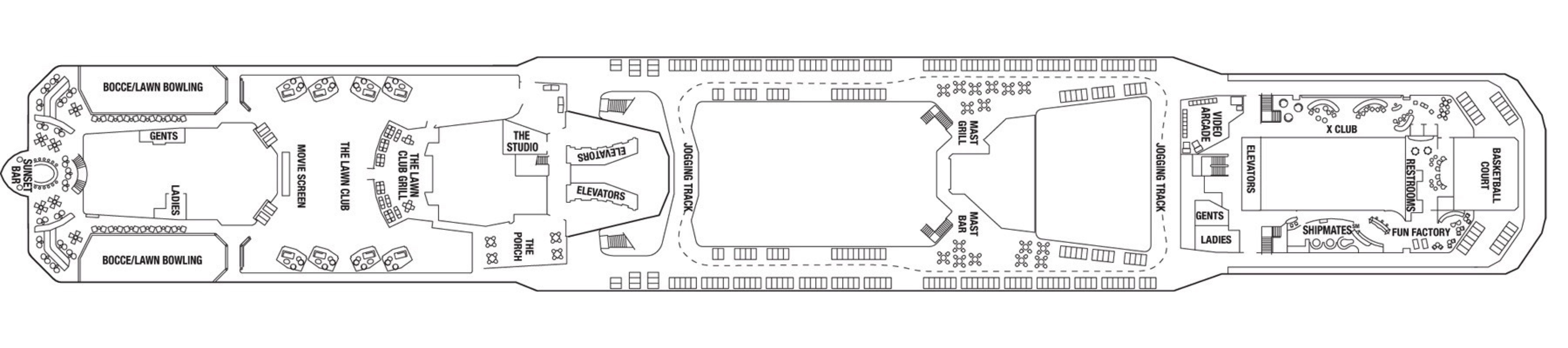 Deck 15 plan on Celebrity Reflection