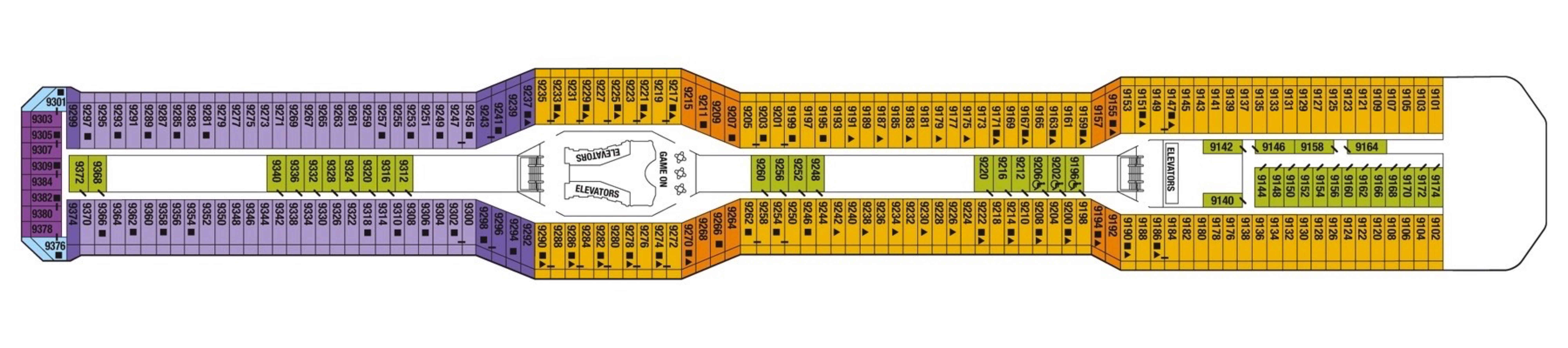 Deck 9 plan on Celebrity Reflection