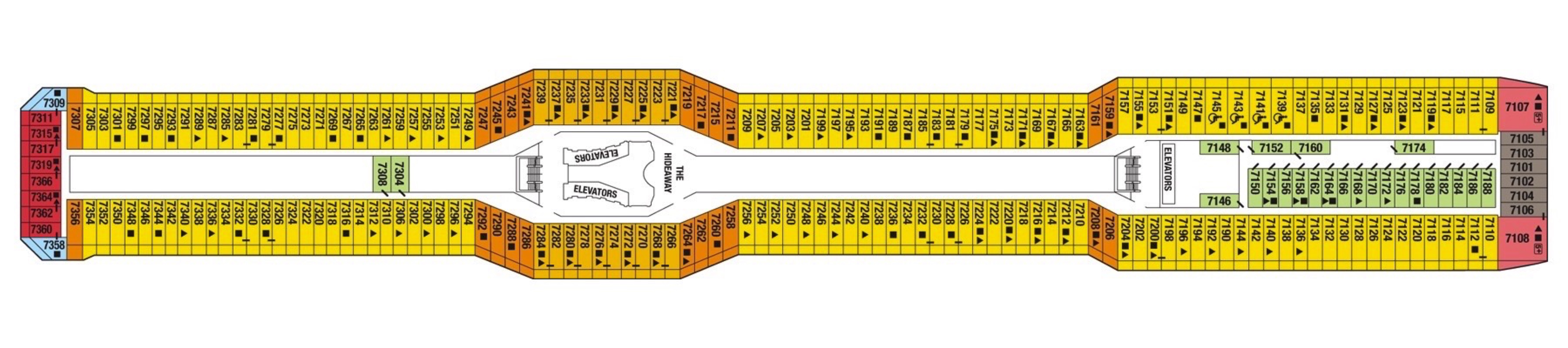 Deck 7 plan on Celebrity Reflection