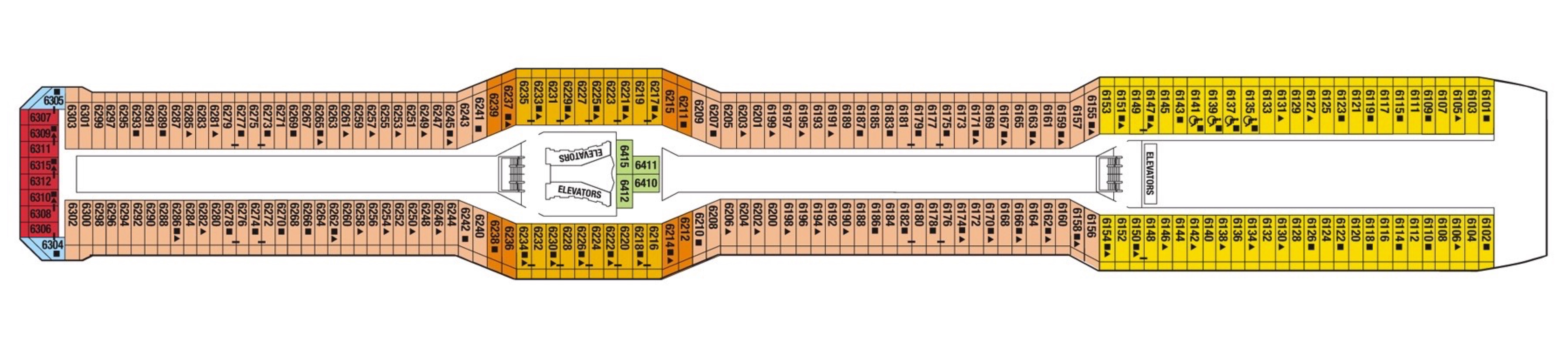 Deck 6 plan on Celebrity Eclipse