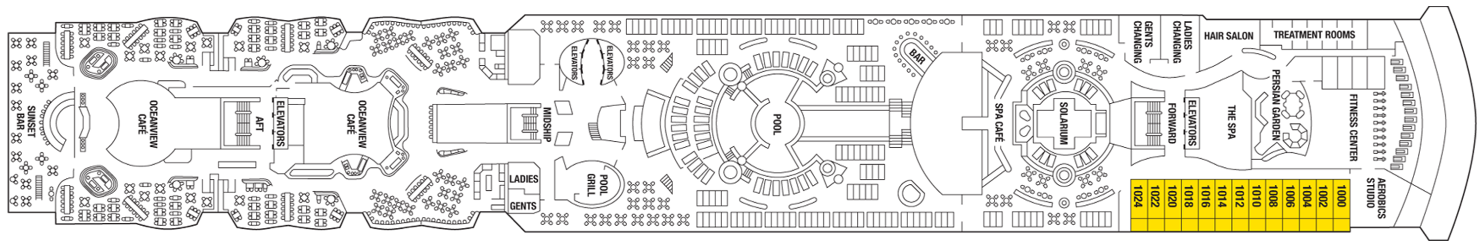Deck 10 plan on Celebrity Summit