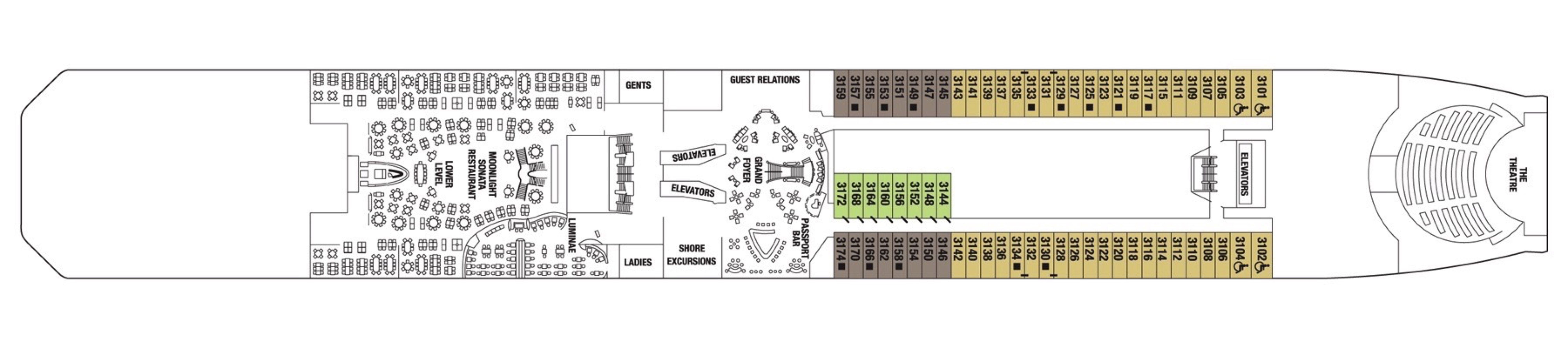 Deck 3 plan on Celebrity Eclipse