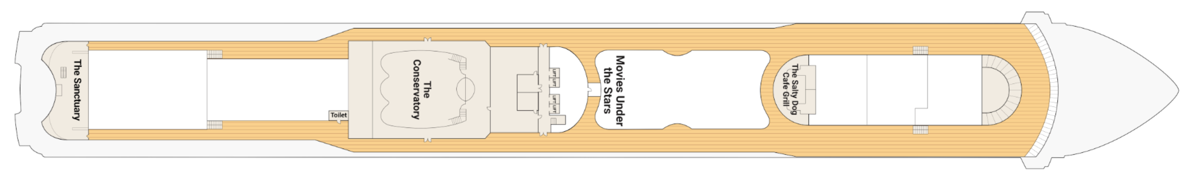 Deck 15 plan on Coral Princess