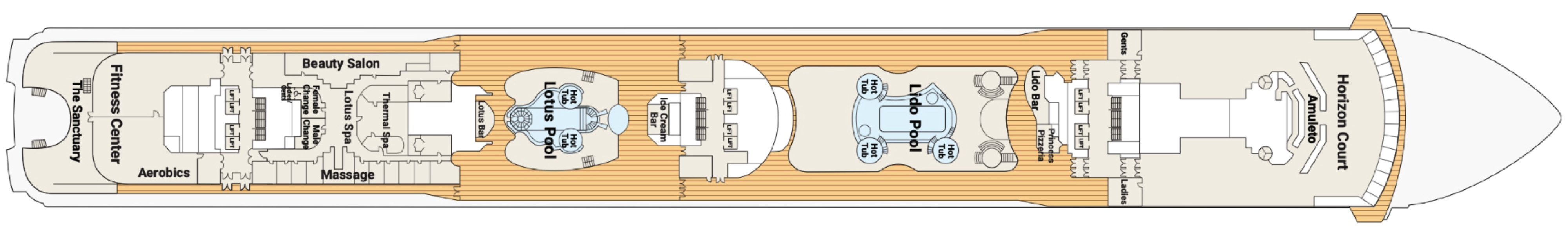 Deck 14 plan on Coral Princess