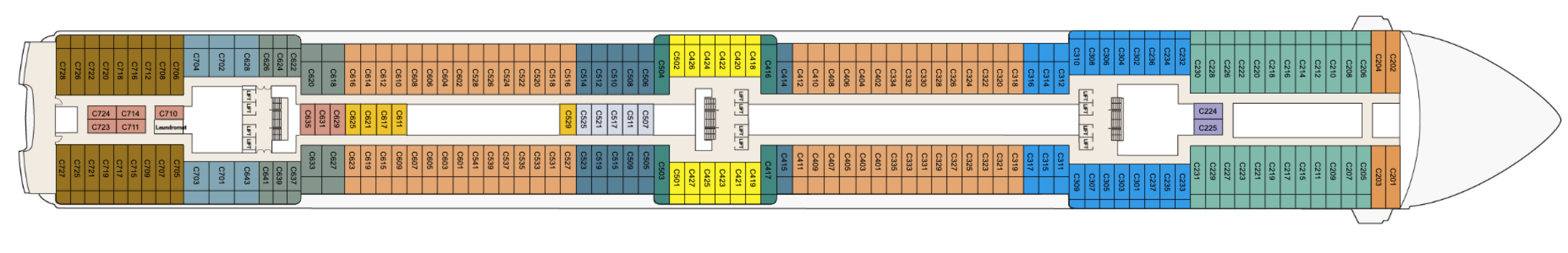 Deck 10 plan on Coral Princess