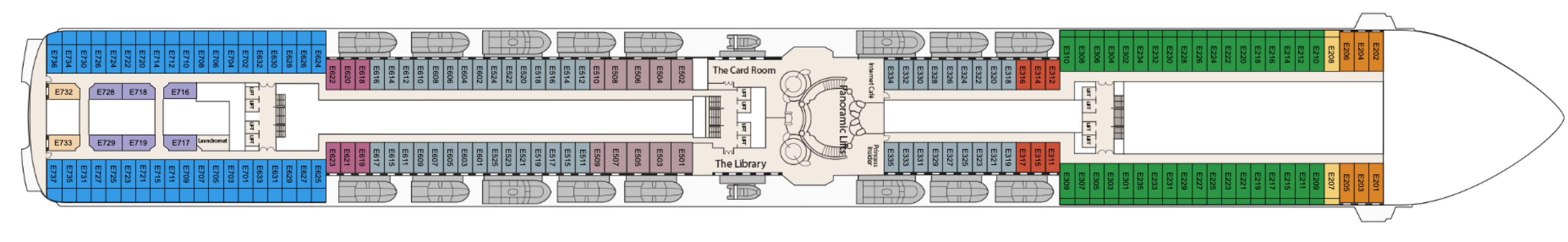 Deck 8 plan on Coral Princess