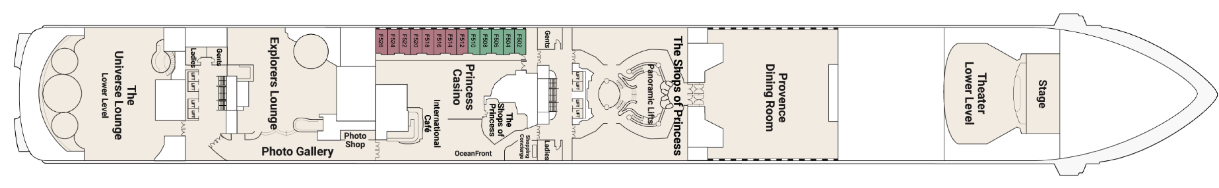 Deck 6 plan on Coral Princess