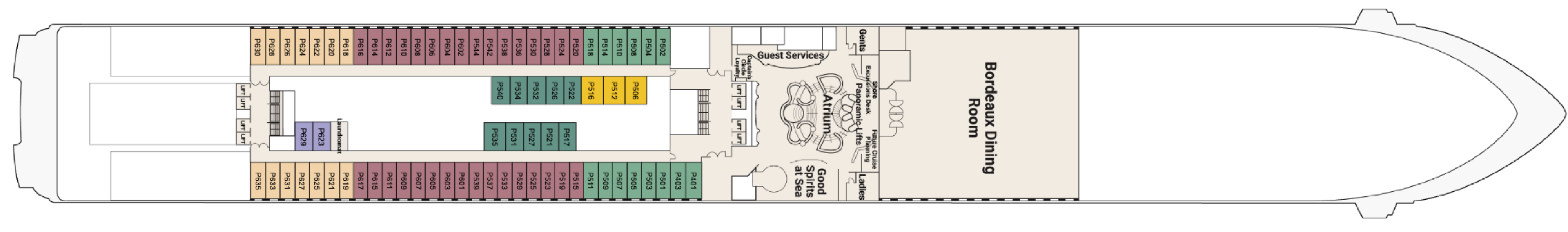 Deck 5 plan on Coral Princess