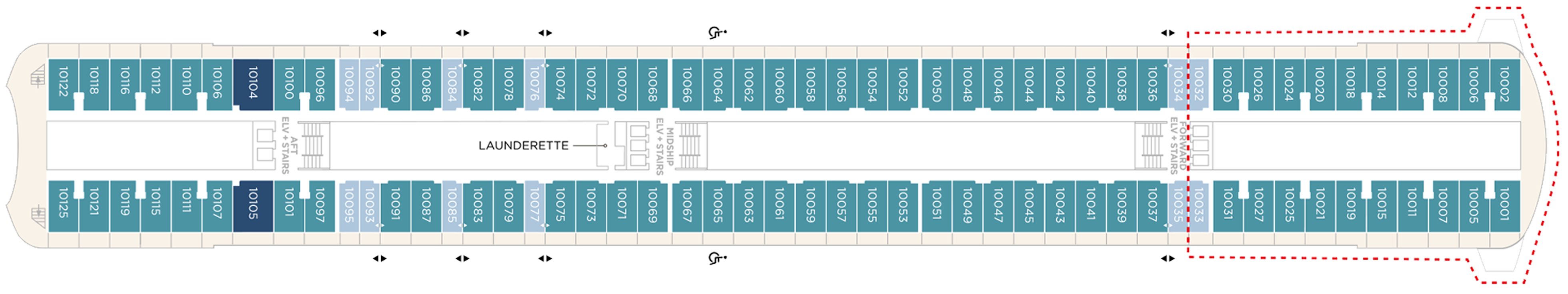 Deck 10 plan on Crystal Serenity