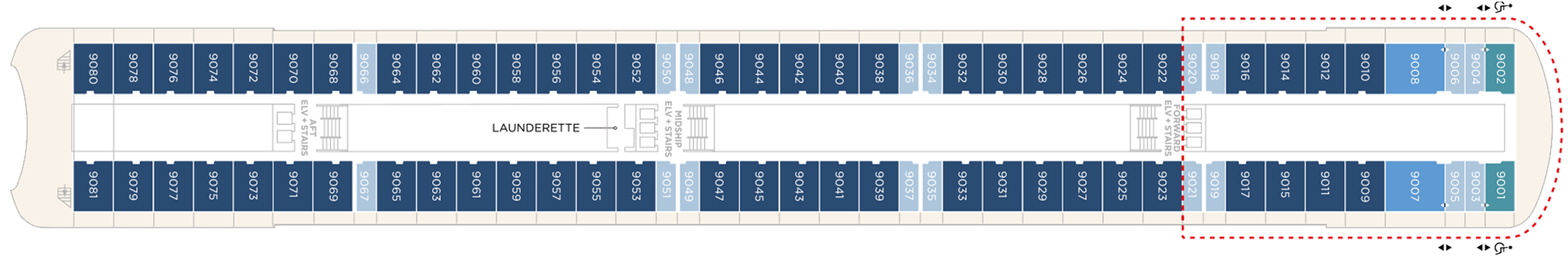 Deck 9 plan on Crystal Serenity