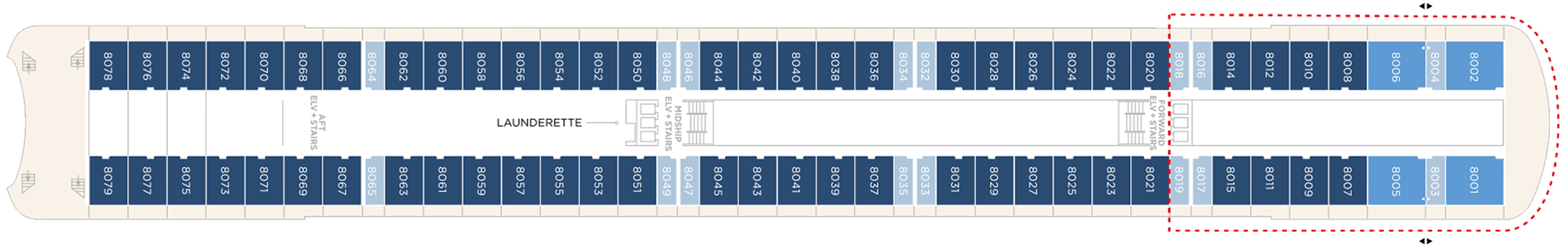 Deck 8 plan on Crystal Serenity
