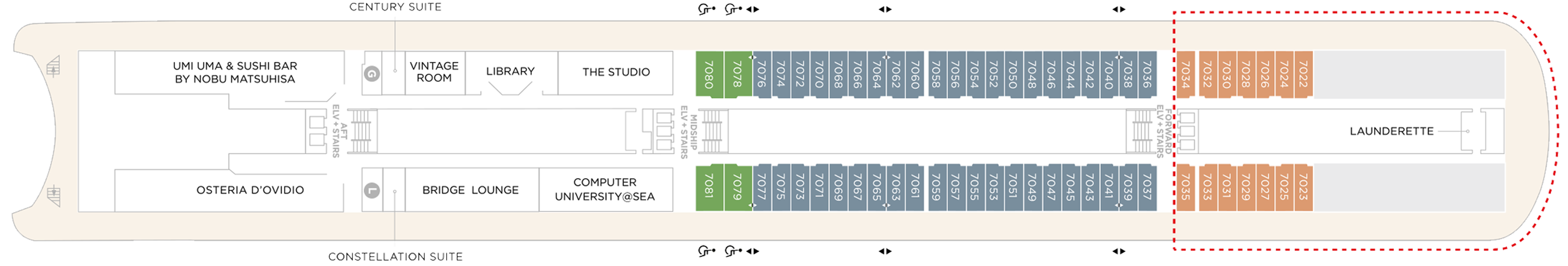 Deck 7 plan on Crystal Serenity