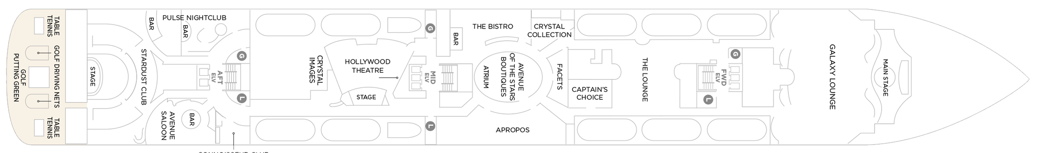 Deck 6 plan on Crystal Serenity