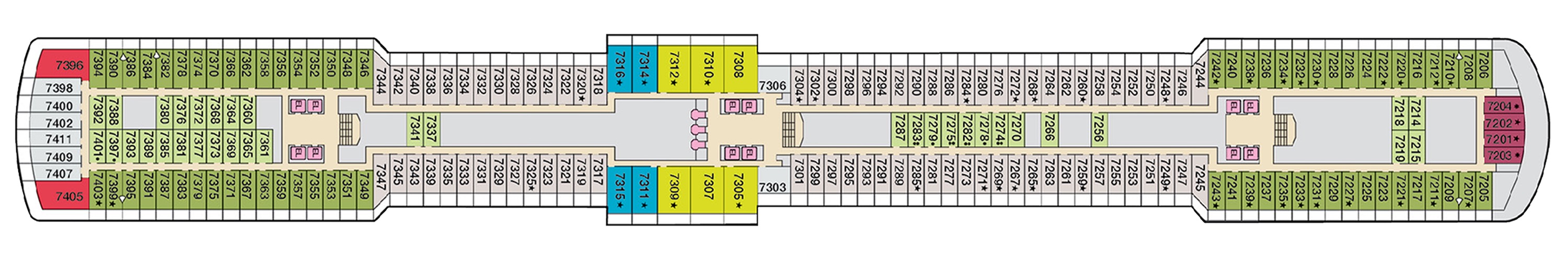 Deck 7 plan on Carnival Luminosa
