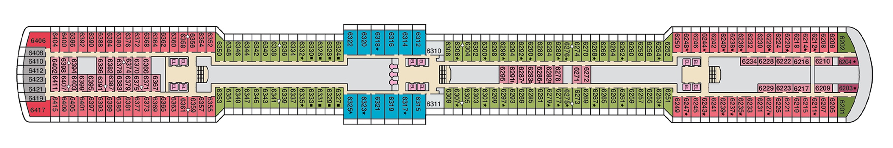 Deck 6 plan on Carnival Luminosa