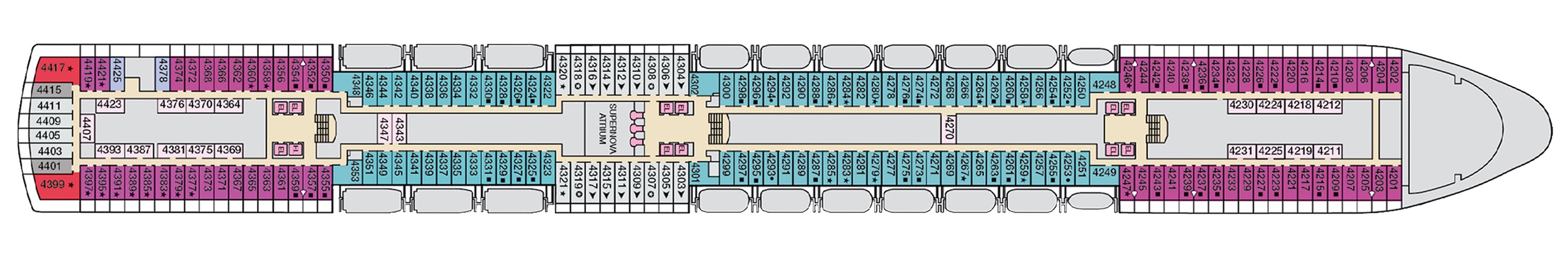 Deck 4 plan on Carnival Luminosa