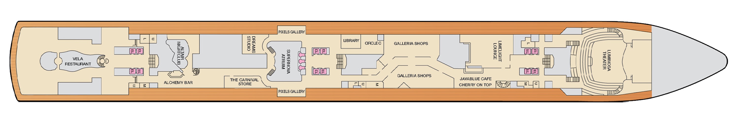 Deck 3 plan on Carnival Luminosa