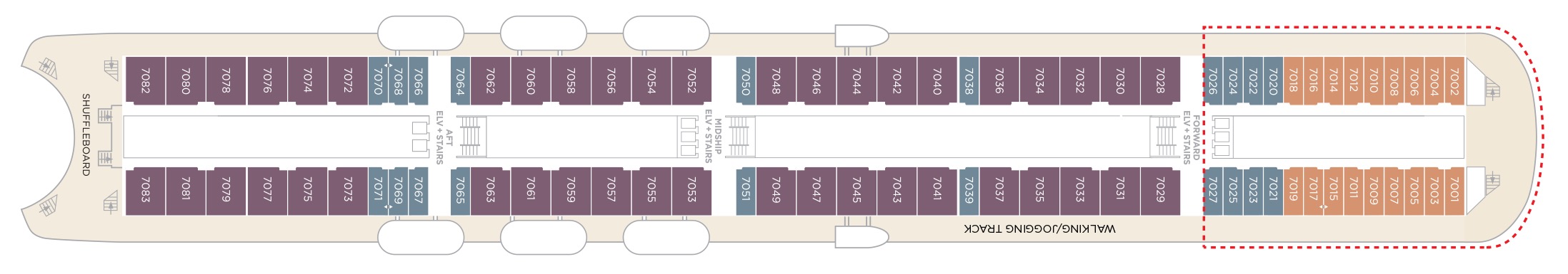 Deck 7 plan on Crystal Symphony