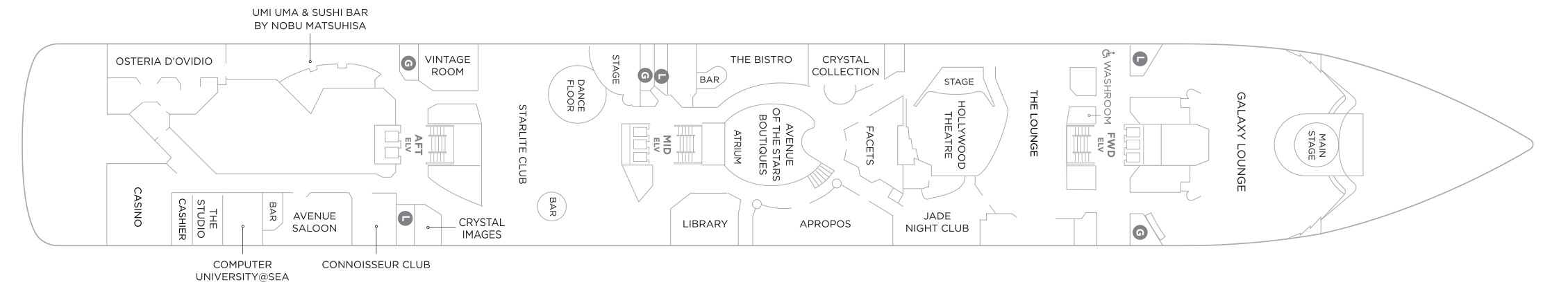 Deck 6 plan on Crystal Symphony