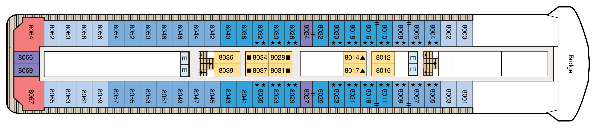 Deck 8 plan on Oceania Insignia