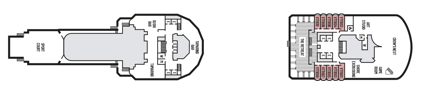 Deck 11 plan on Eurodam