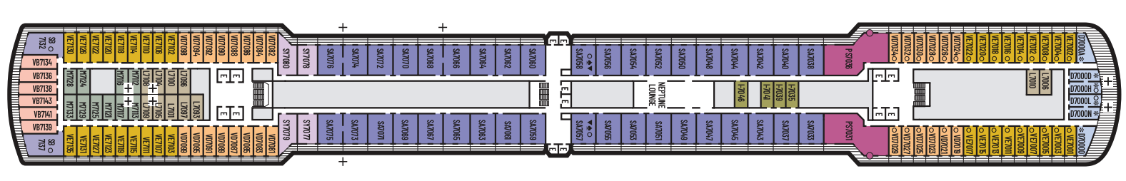 Deck 7 plan on Eurodam