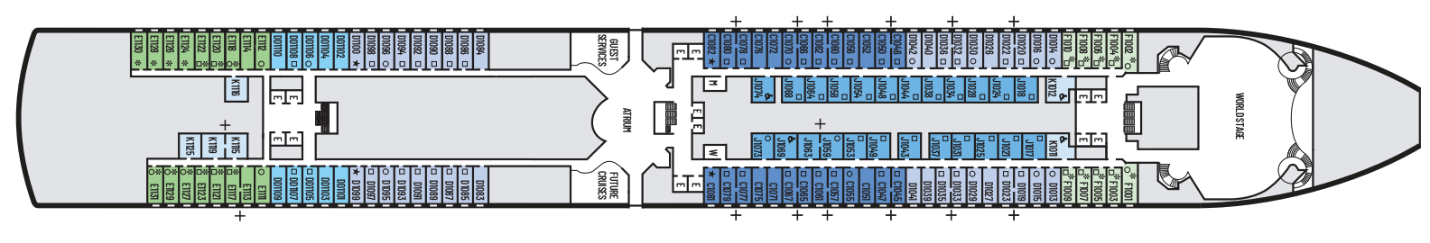 Deck 1 plan on Eurodam