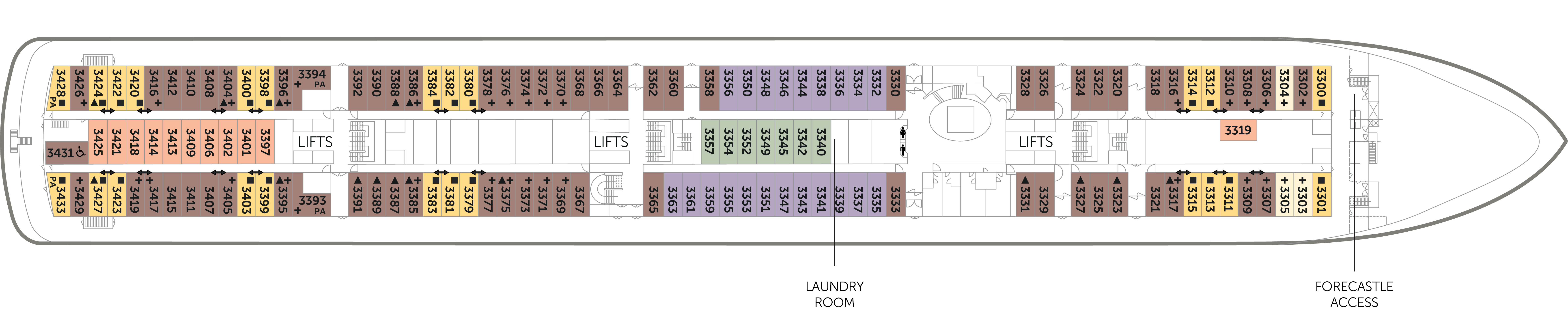 Promenade Deck 3 plan on Bolette