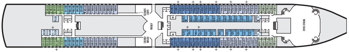 Deck 1 plan on Oosterdam
