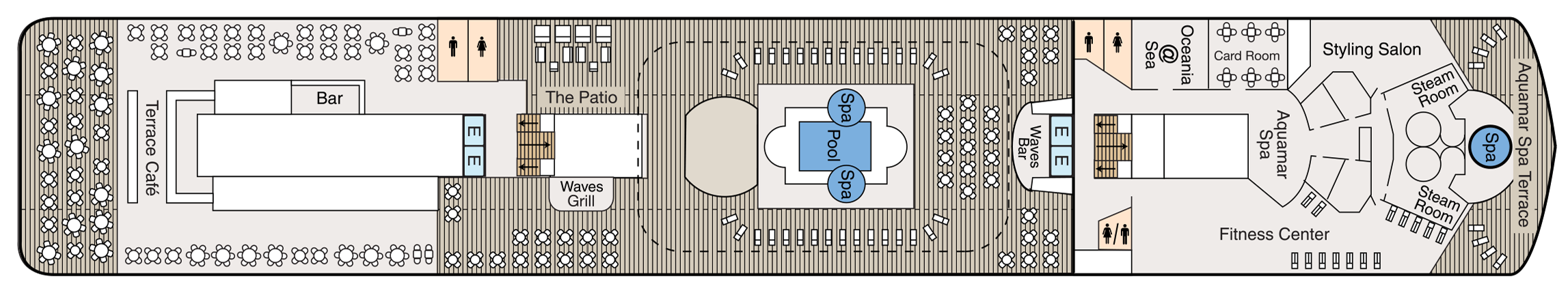 Deck 9 plan on Oceania Nautica
