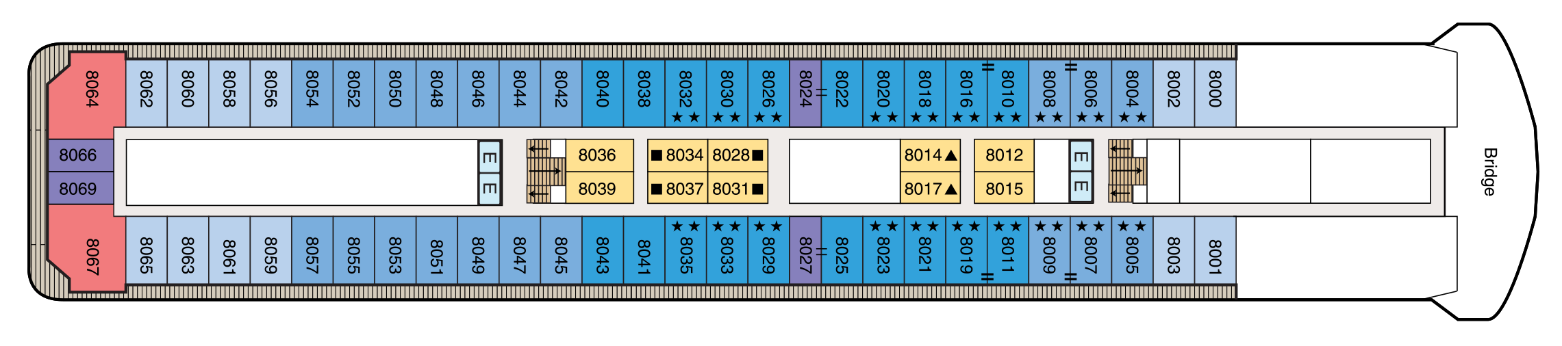 Deck 8 plan on Oceania Nautica