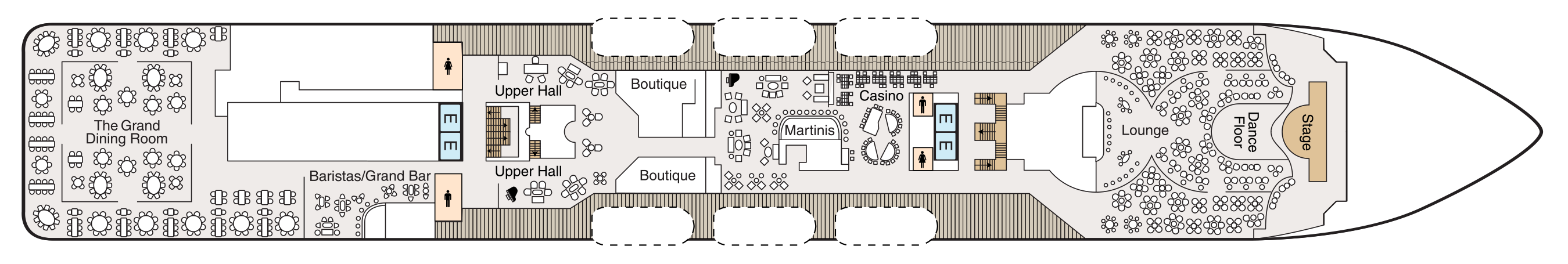 Deck 5 plan on Oceania Nautica