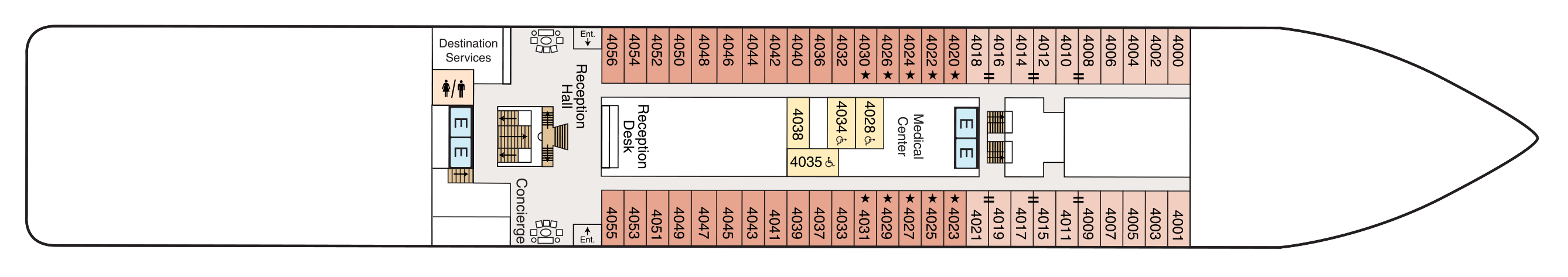 Deck 4 plan on Oceania Nautica