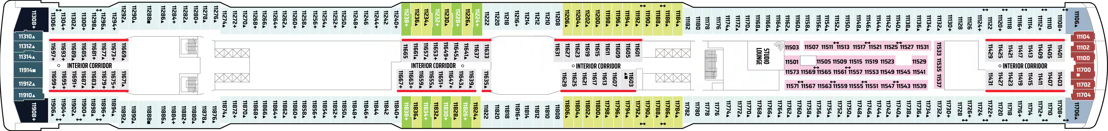 Deck 11 plan on Norwegian Breakaway