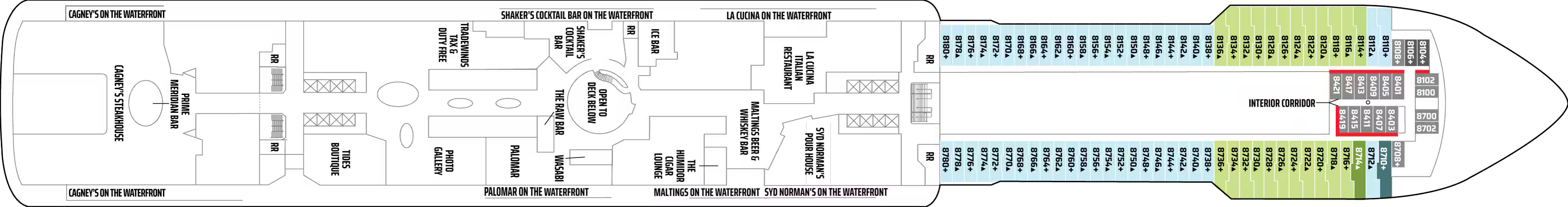 Deck 8 plan on Norwegian Breakaway