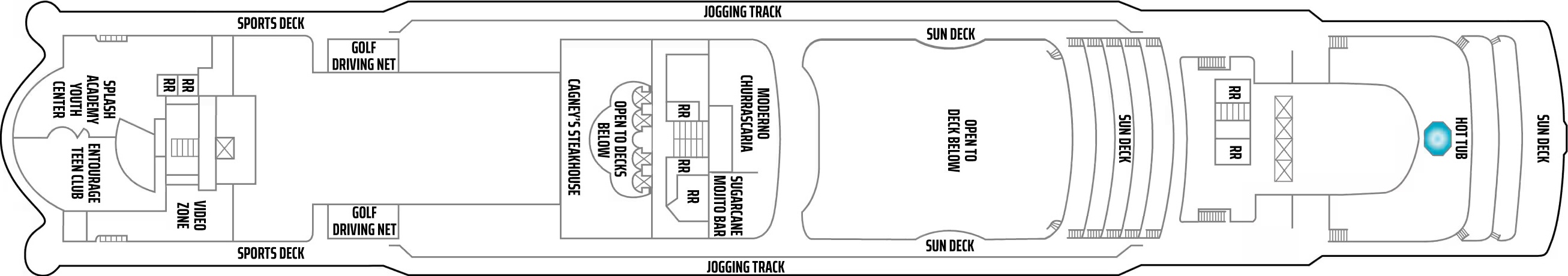Deck 13 plan on Norwegian Dawn