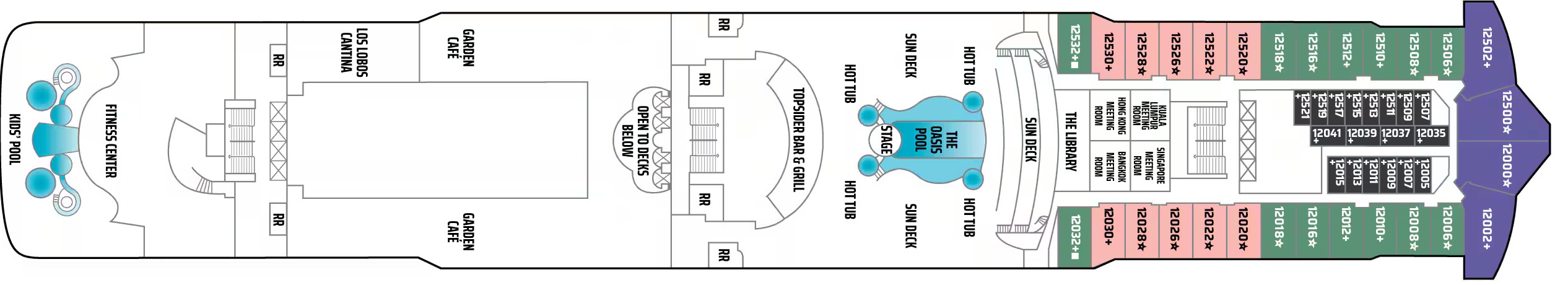 Deck 12 plan on Norwegian Dawn