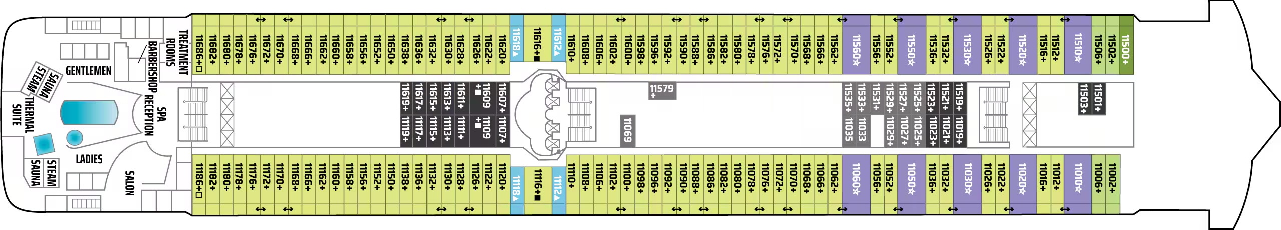 Deck 11 plan on Norwegian Dawn