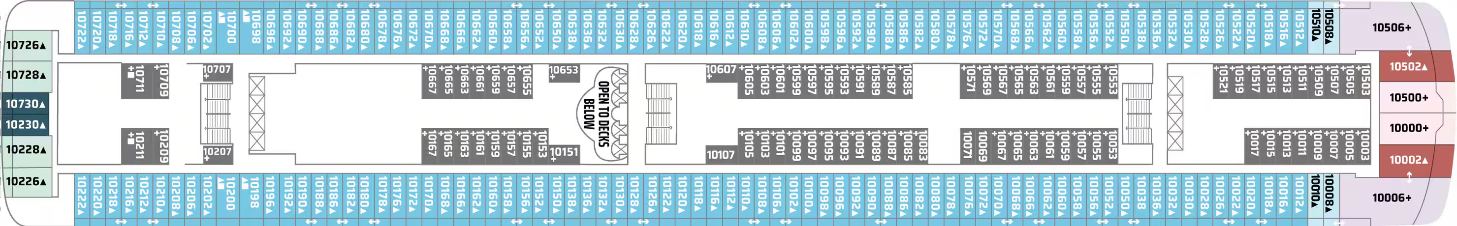 Deck 10 plan on Norwegian Dawn
