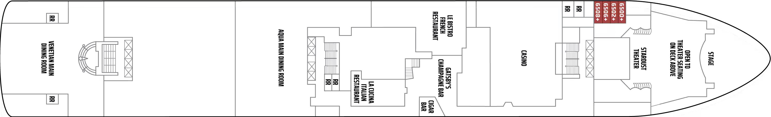 Deck 6 plan on Norwegian Dawn