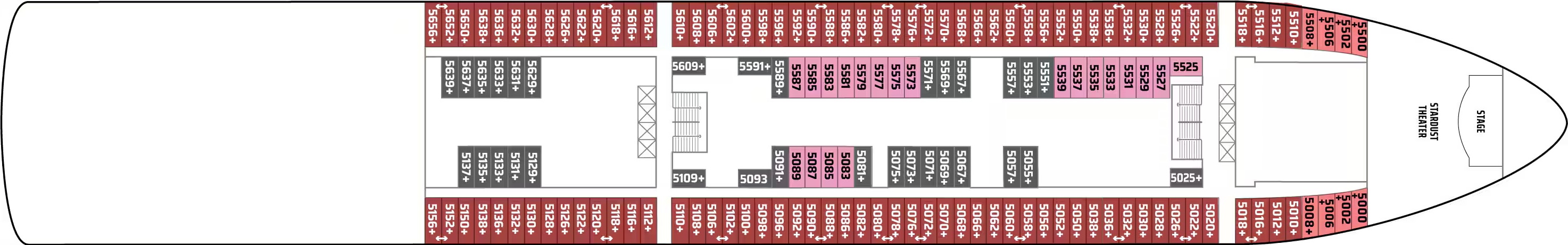 Deck 5 plan on Norwegian Dawn