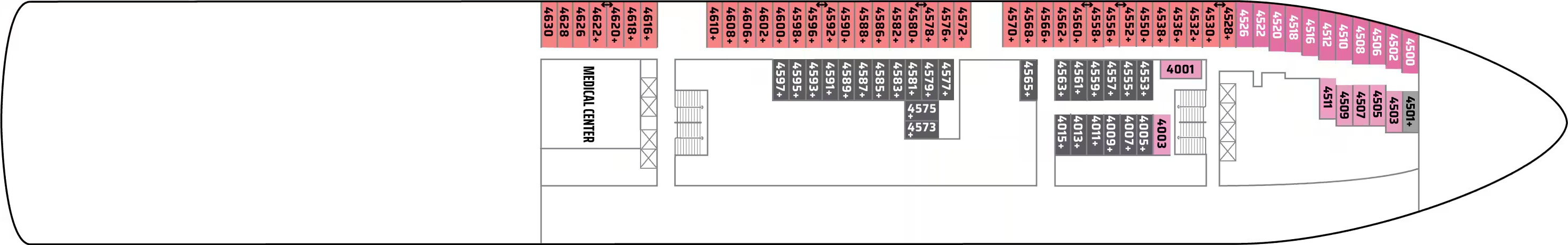 Deck 4 plan on Norwegian Dawn