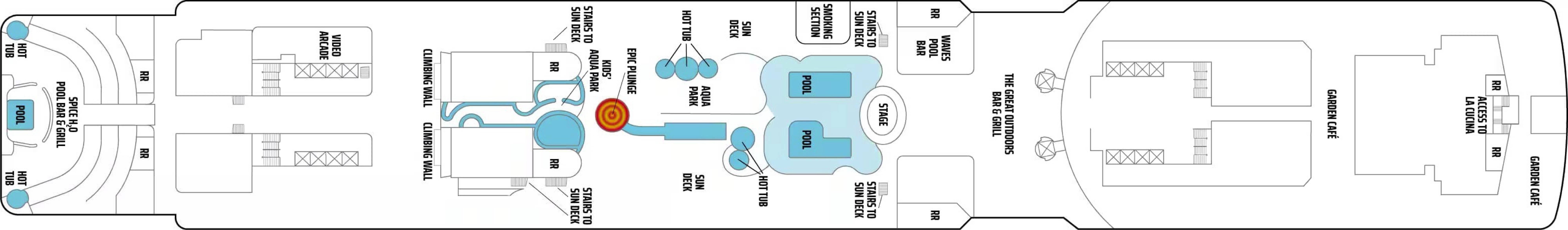 Deck 15 plan on Norwegian Epic
